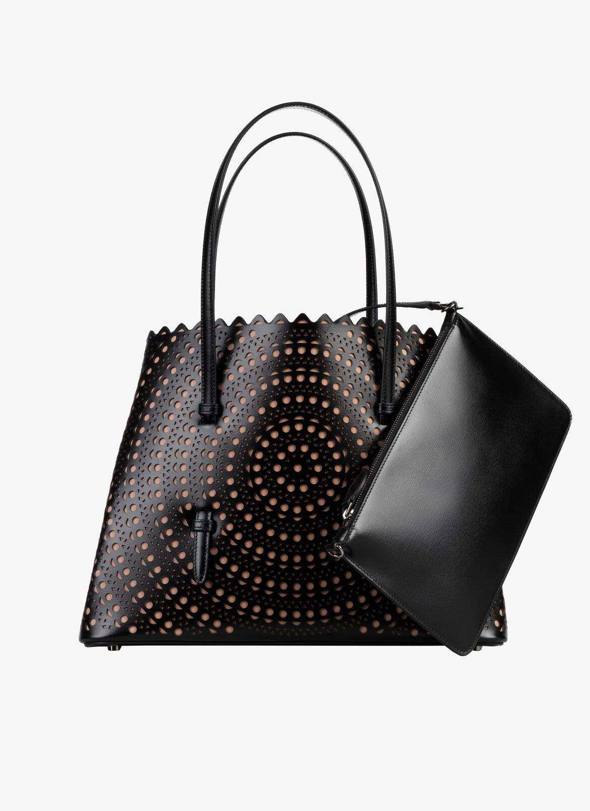 MINA 32 CABAS BAG
 ALAÏA BLACK/SAND MINA 32 CABAS BAG